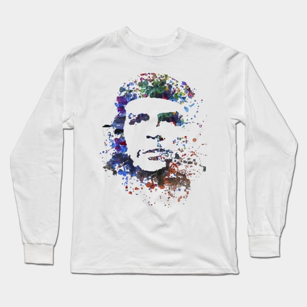 Che Guevara Abstract Long Sleeve T-Shirt by inkstyl